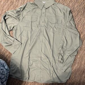 Men's Olive Green Button-Up Jacket